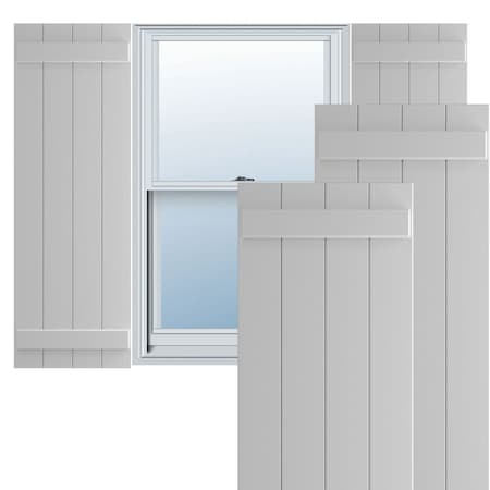 True Fit PVC Four Board Joined Board-n-Batten Shutters, Primed, 21 1/2W X 29H